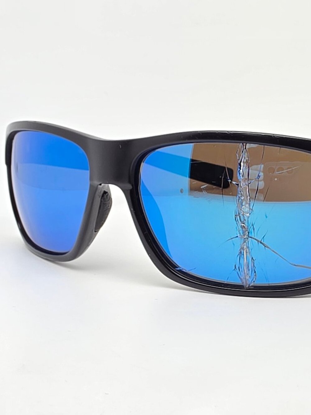 Costa Del Mar Half Moon Black Frame 580G Polarized Blue Mirror Glass Sunglasses